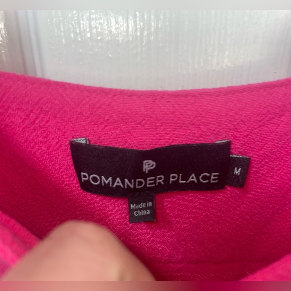 Tuckernuck Pomander Place Dress Medium Linen Blend Flutter Sleeve Ruffled Pink - Picture 5 of 13